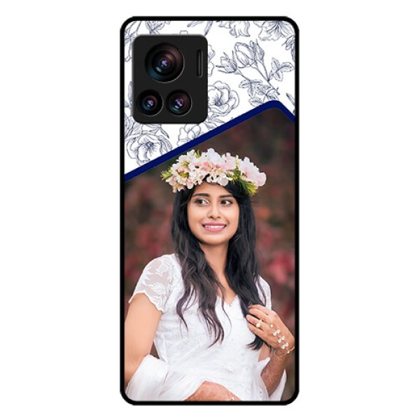 Motorola Moto Edge 30 Ultra Custom Glass Phone Case - Classy Floral Design