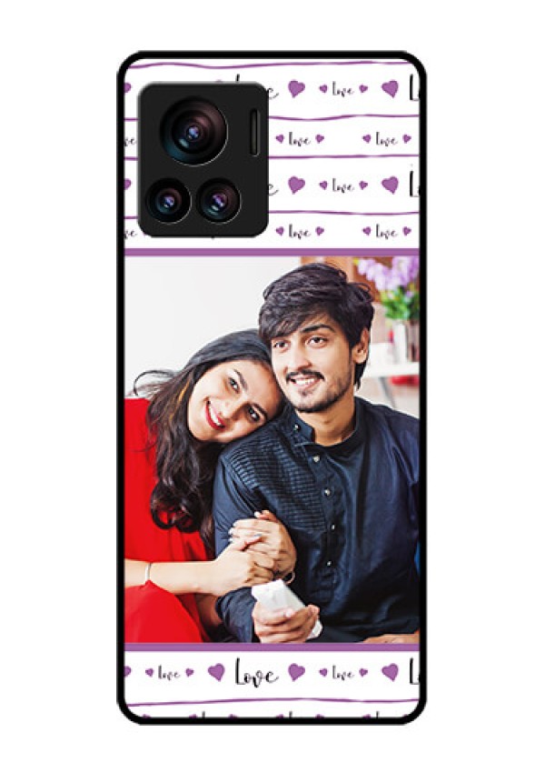Motorola Moto Edge 30 Ultra Custom Glass Phone Case - Couples Heart Design