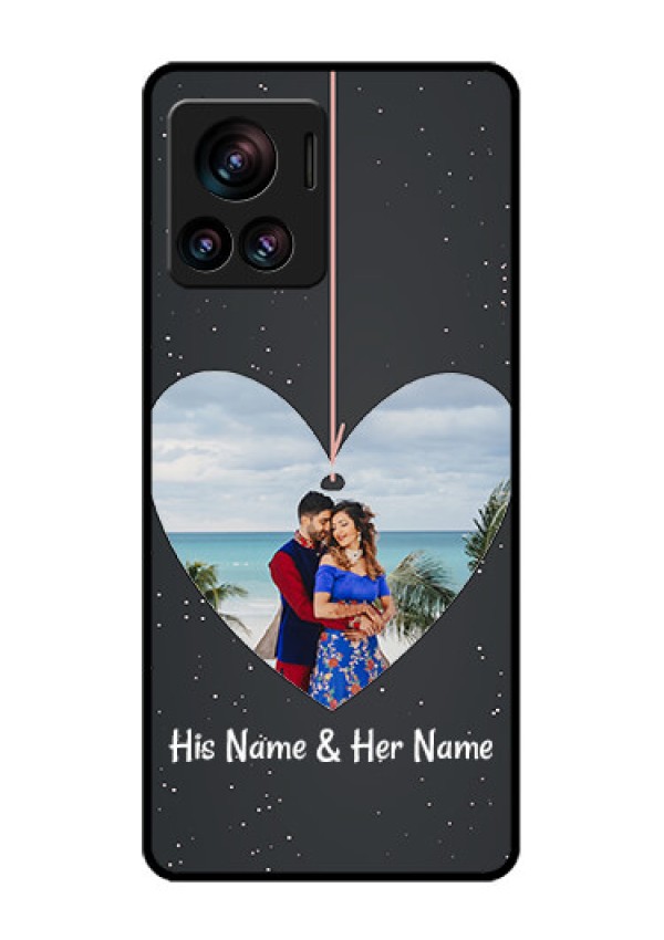 Motorola Moto Edge 30 Ultra Custom Glass Phone Case - Hanging Heart Design