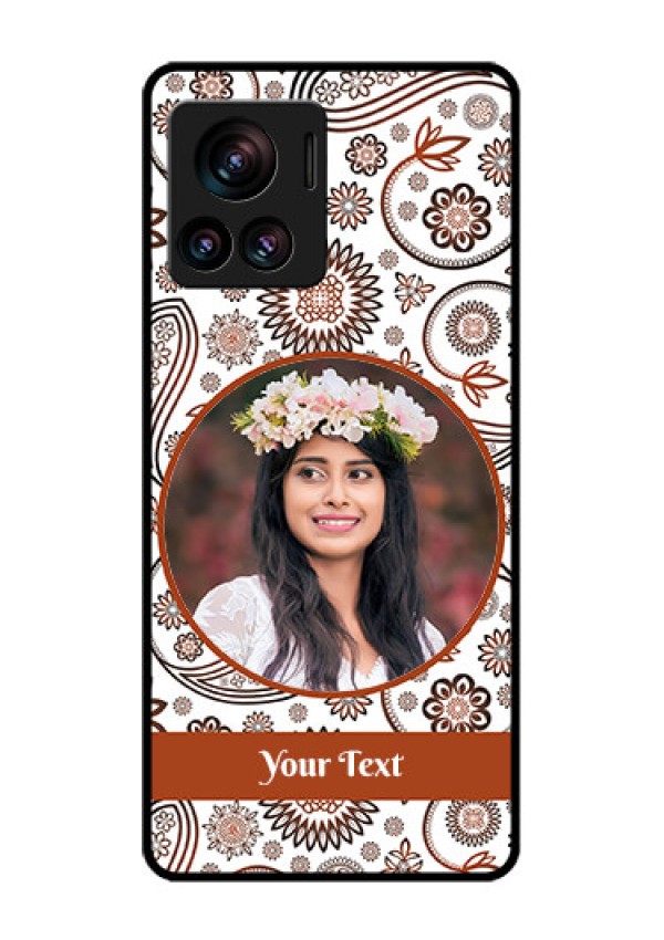 Motorola Moto Edge 30 Ultra Custom Glass Phone Case - Abstract Flower Design