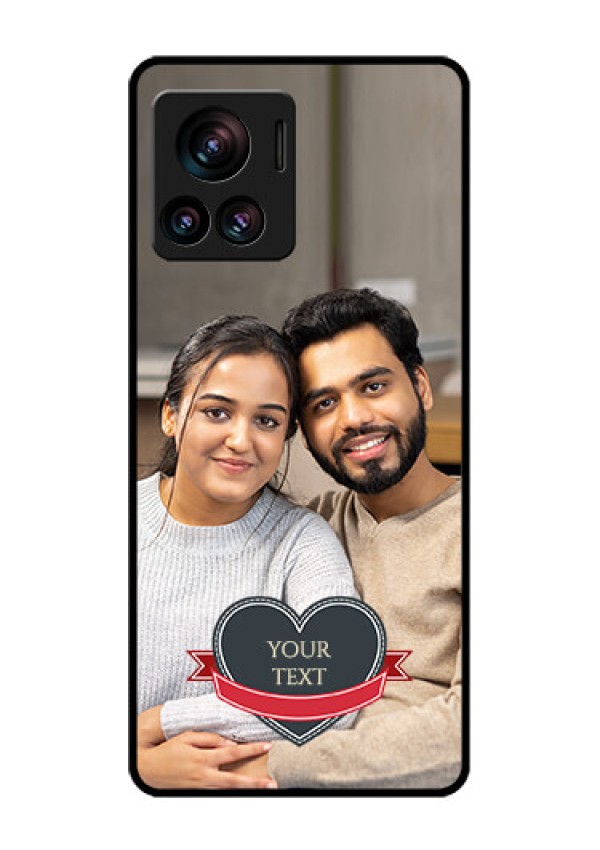 Motorola Moto Edge 30 Ultra Custom Glass Phone Case - Just Married Couple Design