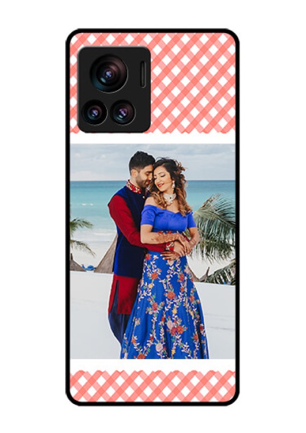 Motorola Moto Edge 30 Ultra Custom Glass Phone Case - Pink Pattern Design