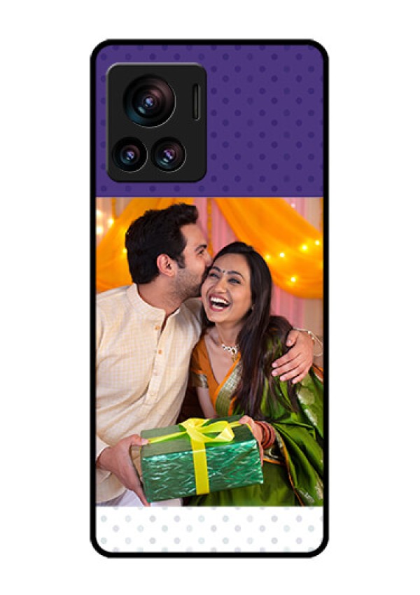 Motorola Moto Edge 30 Ultra Custom Glass Phone Case - Violet Colored Pattern Design