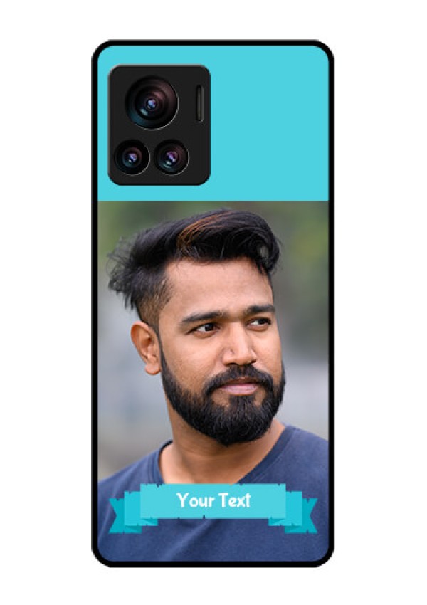 Motorola Moto Edge 30 Ultra Custom Glass Phone Case - Blue Color Design