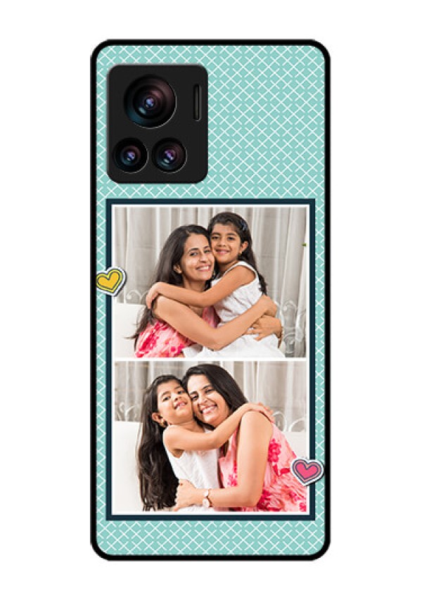 Motorola Moto Edge 30 Ultra Custom Glass Phone Case - 2 Image Holder With Pattern Design