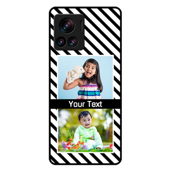 Motorola Moto Edge 30 Ultra Custom Glass Phone Case - Black And White Stripes Design Motorola Moto Edge 30 Ultra Custom Glass Phone Case - Black And White Stripes Design