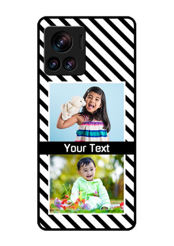 Motorola Moto Edge 30 Ultra Custom Glass Phone Case - Black And White Stripes Design