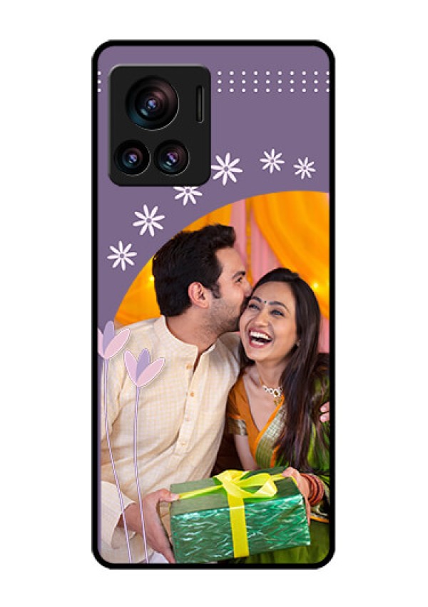 Motorola Moto Edge 30 Ultra Custom Glass Phone Case - Lavender Flowers Design