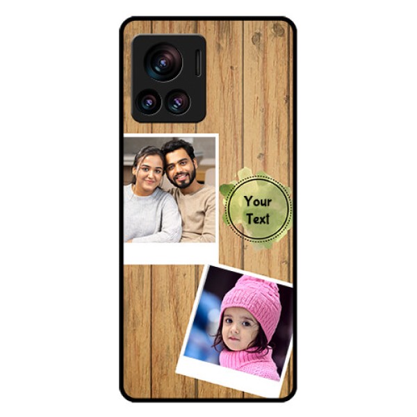 Motorola Moto Edge 30 Ultra Custom Glass Phone Case - Wooden Texture Design