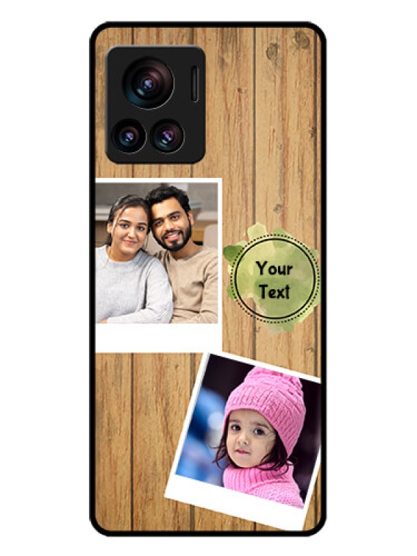 Custom Motorola Moto Edge 30 Ultra Custom Glass Phone Case - Wooden Texture Design