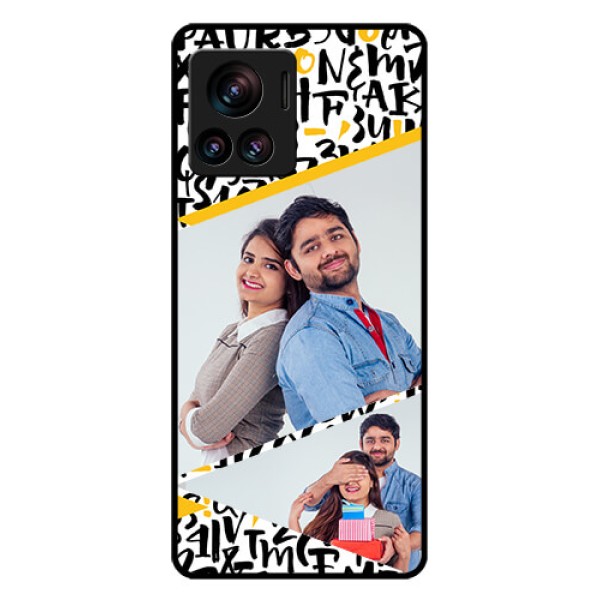 Motorola Moto Edge 30 Ultra Custom Glass Phone Case - Letters Pattern Design