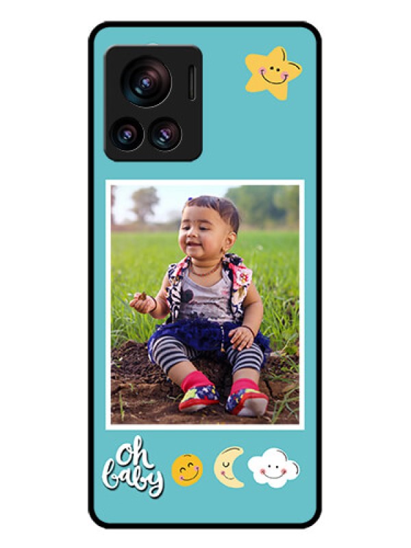 Custom Motorola Moto Edge 30 Ultra Custom Glass Phone Case - Smiley Kids Stars Design