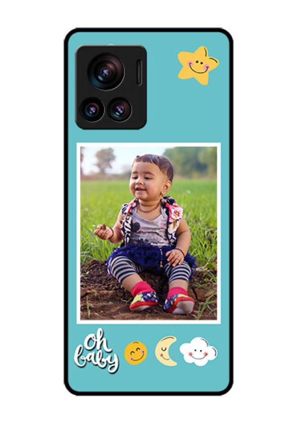 Motorola Moto Edge 30 Ultra Custom Glass Phone Case - Smiley Kids Stars Design