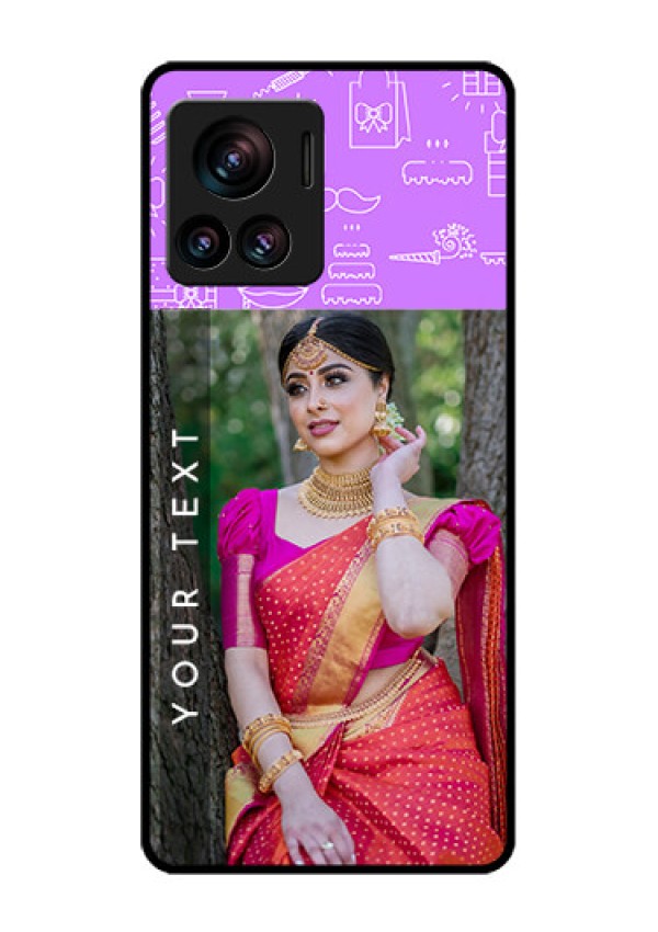 Motorola Moto Edge 30 Ultra Custom Glass Phone Case - Birthday Icons Design