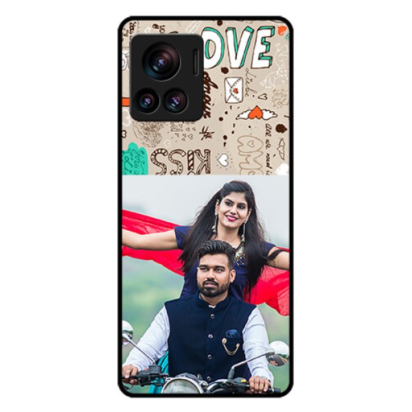 Motorola Moto Edge 30 Ultra Custom Glass Phone Case - Love Doodle Pattern