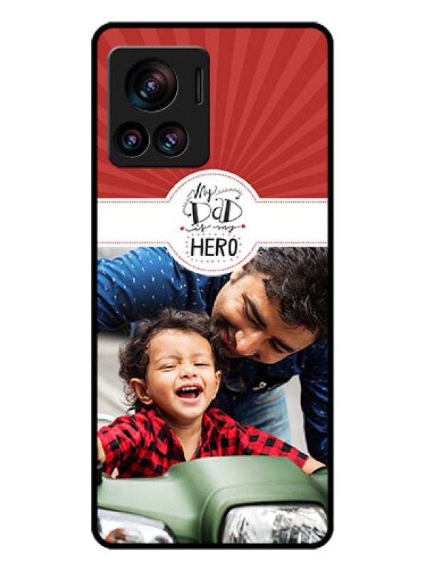 Custom Motorola Moto Edge 30 Ultra Custom Glass Phone Case - My Dad Hero Design