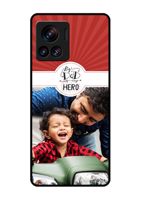 Motorola Moto Edge 30 Ultra Custom Glass Phone Case - My Dad Hero Design
