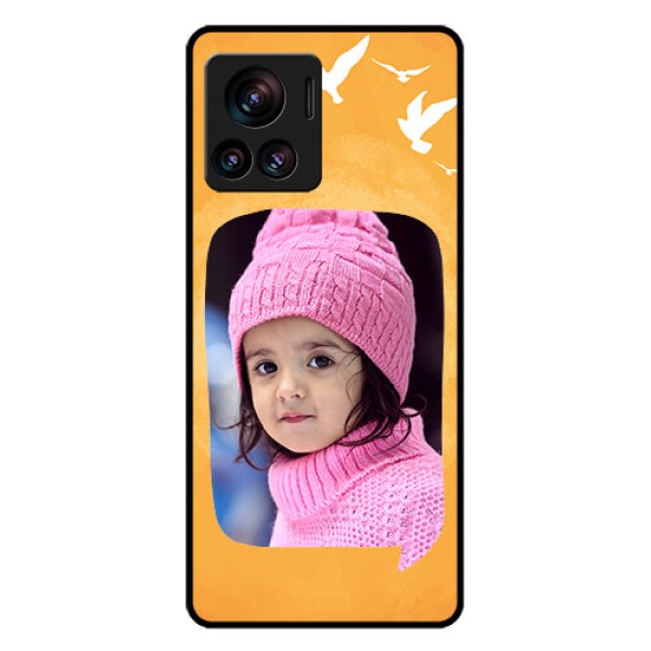 Motorola Moto Edge 30 Ultra Custom Glass Phone Case - Water Color Design With Bird Icons Motorola Moto Edge 30 Ultra Custom Glass Phone Case - Water Color Design With Bird Icons