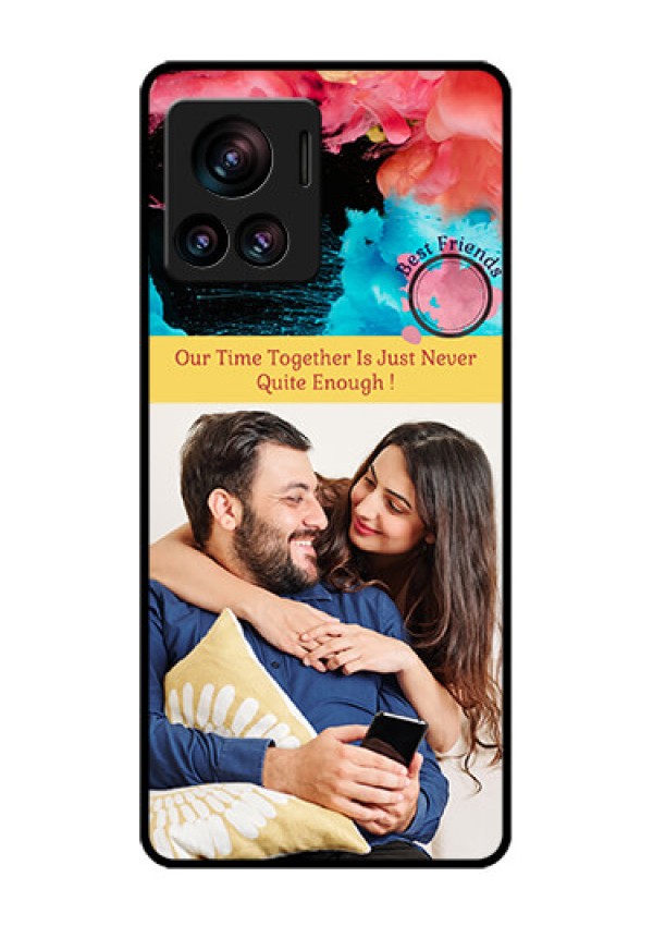Motorola Moto Edge 30 Ultra Custom Glass Phone Case - Quote With Acrylic Painting Design