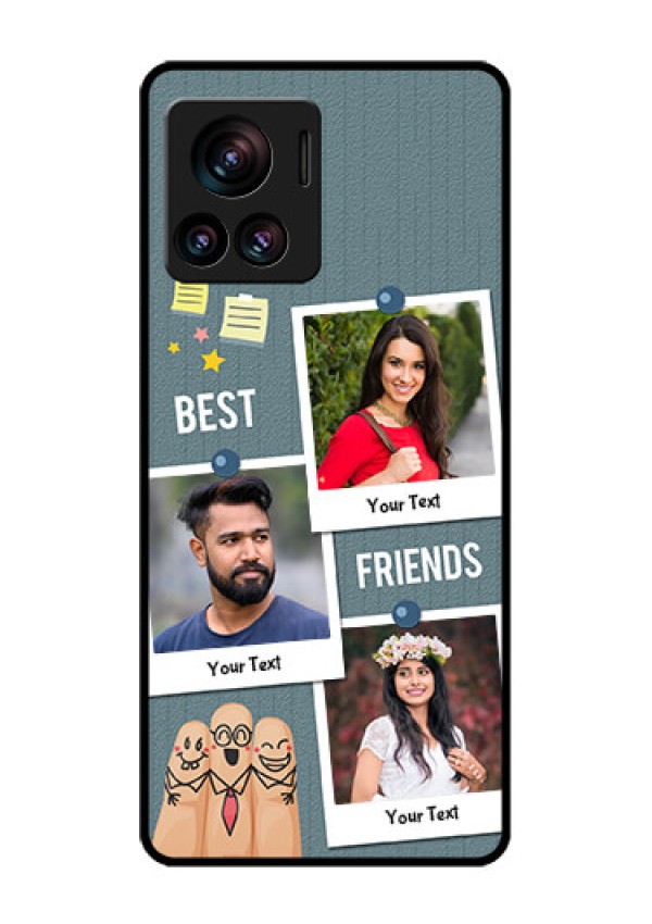 Motorola Moto Edge 30 Ultra Custom Glass Phone Case - Sticky Frames And Friendship Design