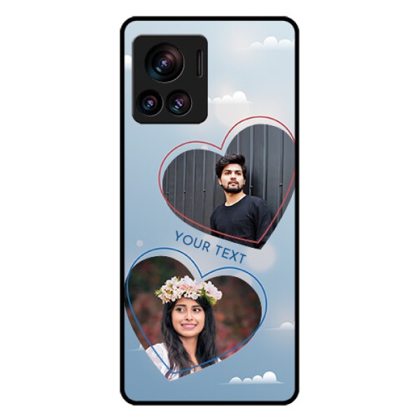 Motorola Moto Edge 30 Ultra Custom Glass Phone Case - Blue Color Couple Design Motorola Moto Edge 30 Ultra Custom Glass Phone Case - Blue Color Couple Design