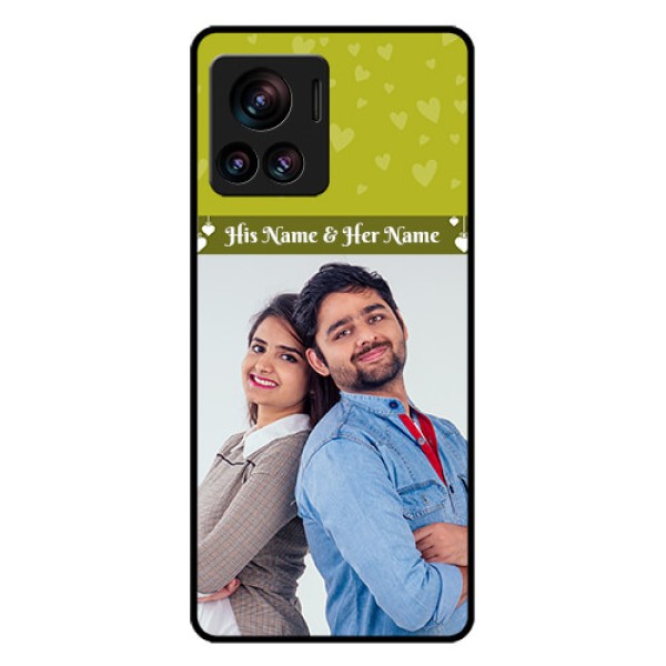 Motorola Moto Edge 30 Ultra Custom Glass Phone Case - You & Me Heart Design