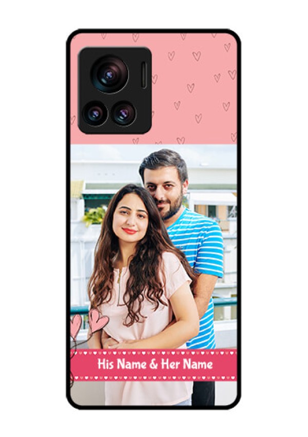 Motorola Moto Edge 30 Ultra Custom Glass Phone Case - Love Design Peach Color