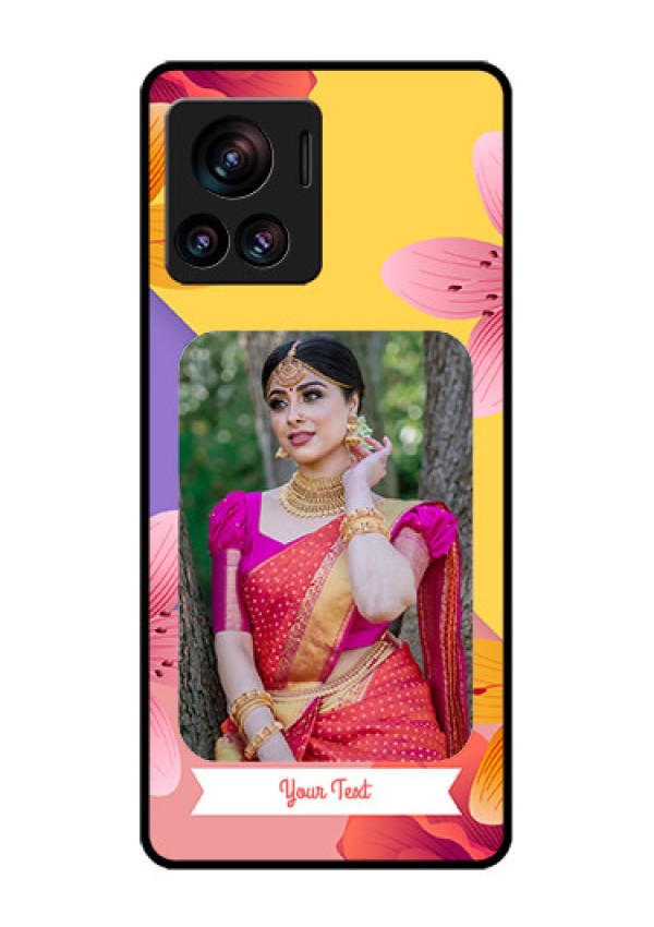 Motorola Moto Edge 30 Ultra Custom Glass Phone Case - 3 Image With Vintage Floral Design