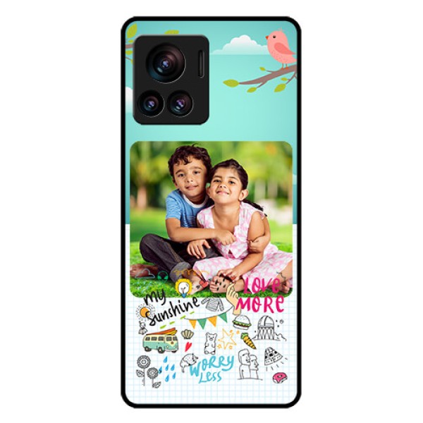 Motorola Moto Edge 30 Ultra Custom Glass Phone Case - Doodle Love Design