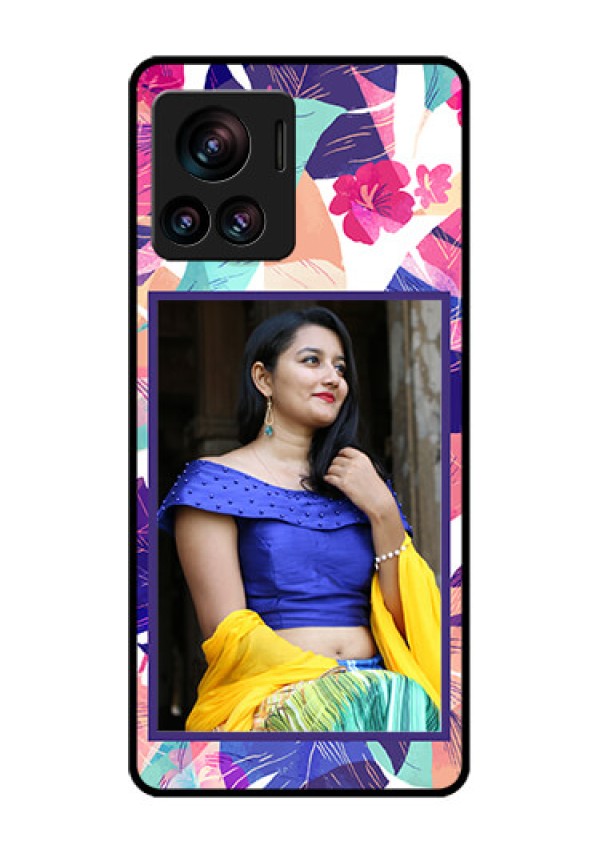 Motorola Moto Edge 30 Ultra Custom Glass Phone Case - Abstract Floral Design