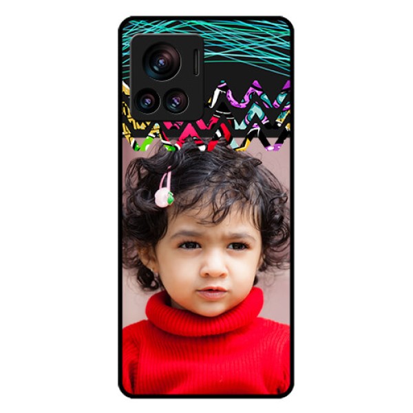 Motorola Moto Edge 30 Ultra Custom Glass Phone Case - Neon Abstract Design