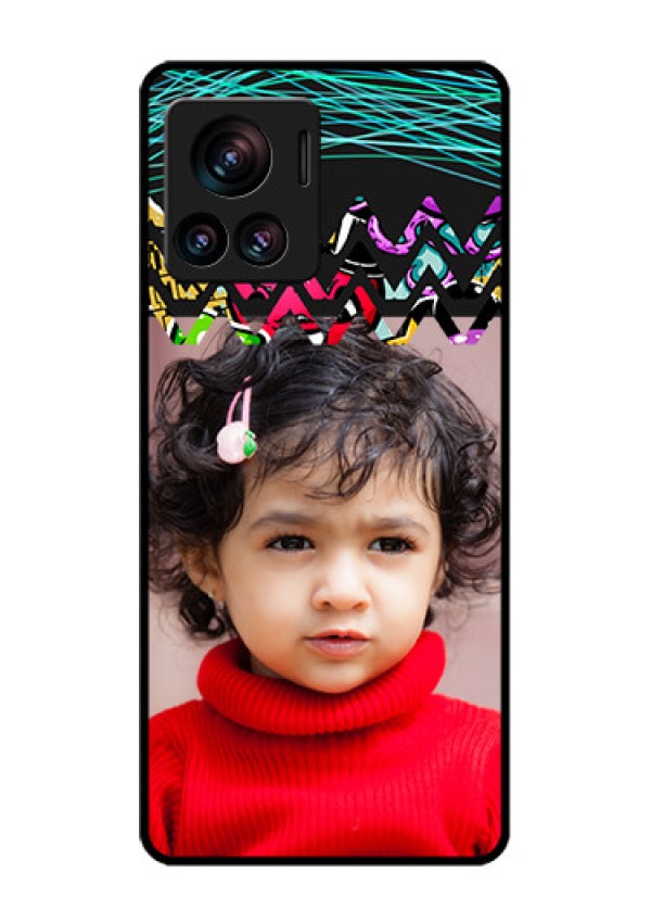 Motorola Moto Edge 30 Ultra Custom Glass Phone Case - Neon Abstract Design