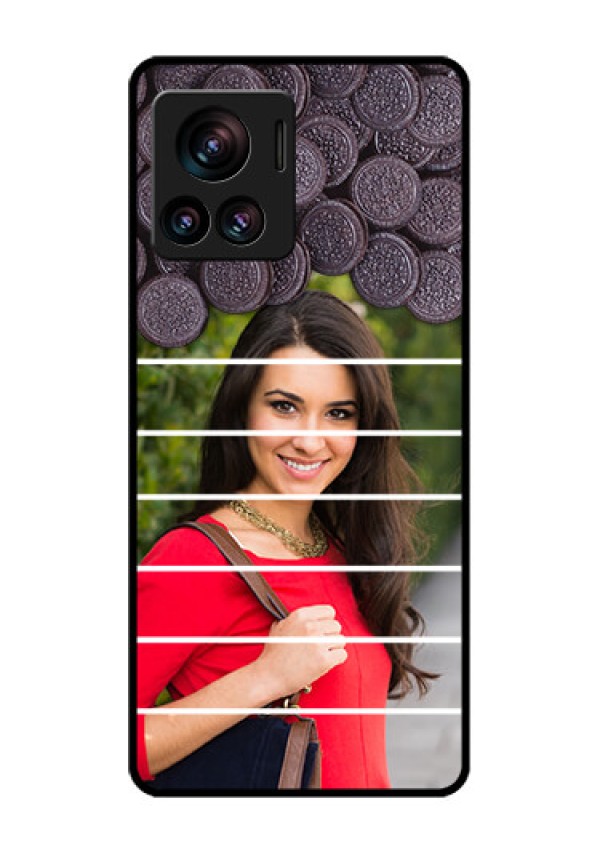 Motorola Moto Edge 30 Ultra Custom Glass Phone Case - With Oreo Biscuit Design