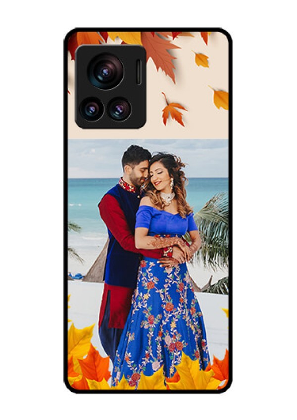 Motorola Moto Edge 30 Ultra Custom Glass Phone Case - Autumn Maple Leaves Design