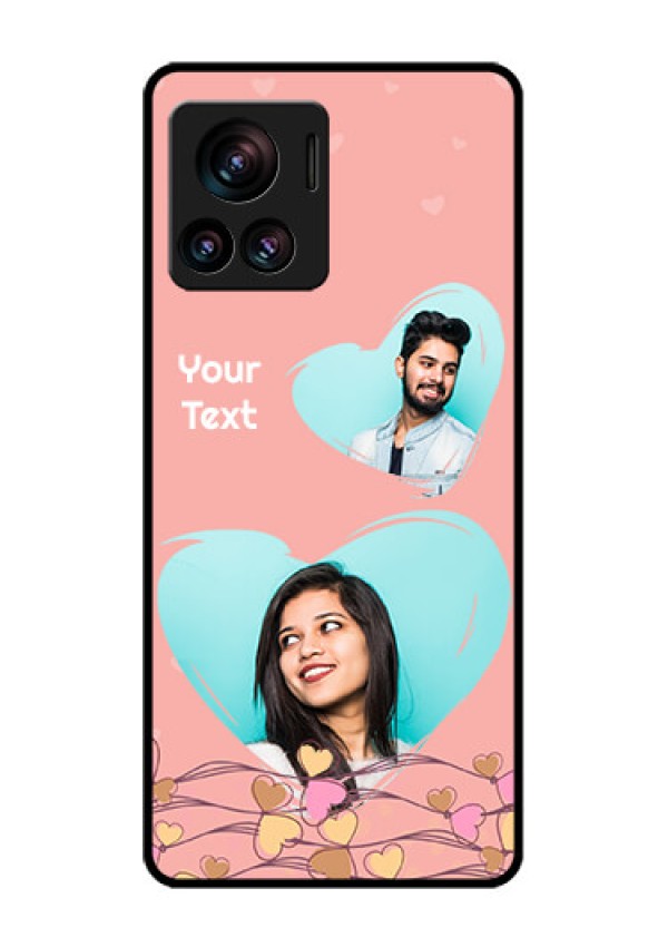 Motorola Moto Edge 30 Ultra Custom Glass Phone Case - Love Doodle Design