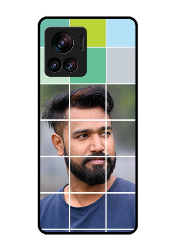 Motorola Moto Edge 30 Ultra Custom Glass Phone Case - With White Box Pattern