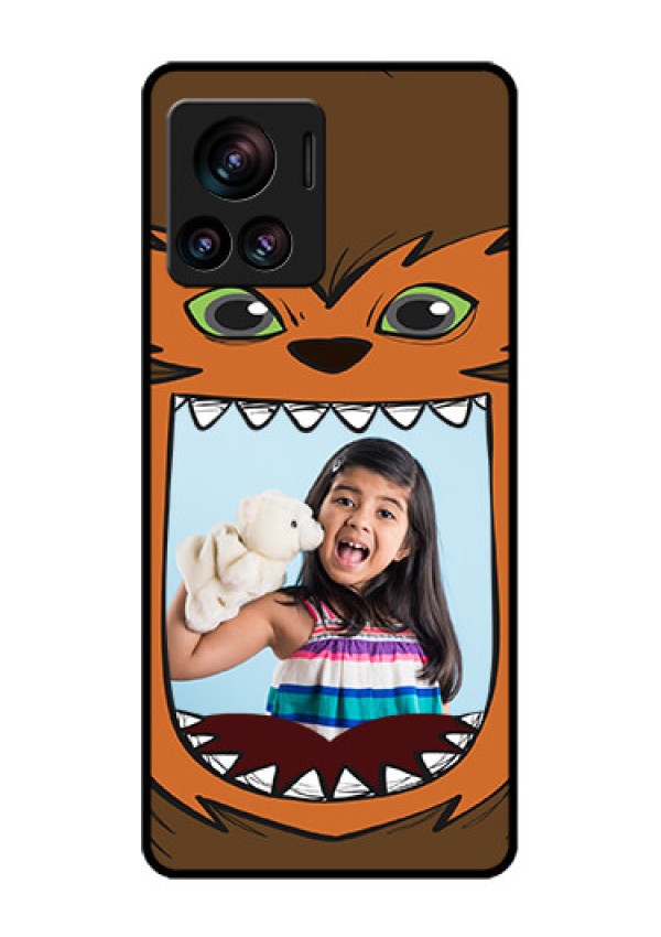 Motorola Moto Edge 30 Ultra Custom Glass Phone Case - Owl Monster Back Case Design