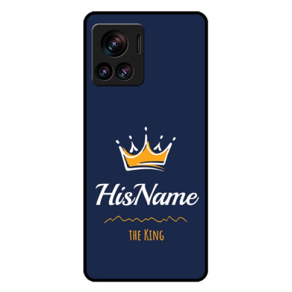 Motorola Moto Edge 30 Ultra Custom Glass Phone Case - King With Name Design Motorola Moto Edge 30 Ultra Custom Glass Phone Case - King With Name Design