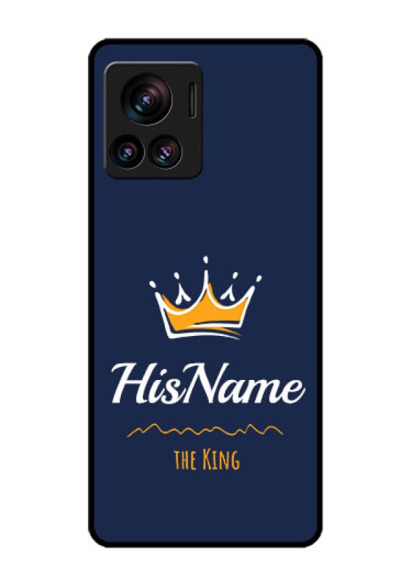 Motorola Moto Edge 30 Ultra Custom Glass Phone Case - King With Name Design