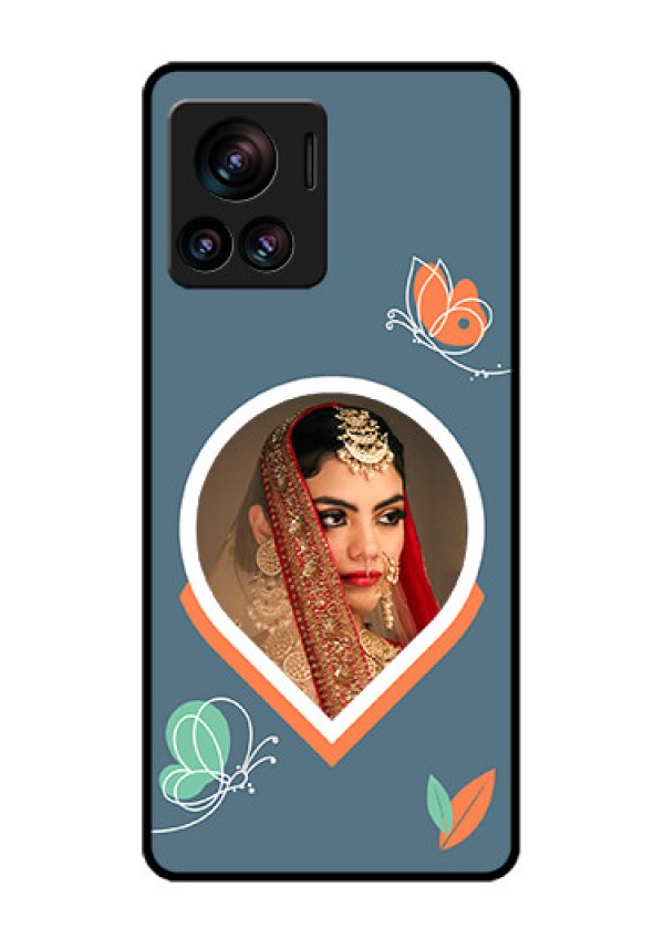 Motorola Moto Edge 30 Ultra Custom Glass Phone Case - Droplet Butterflies Design