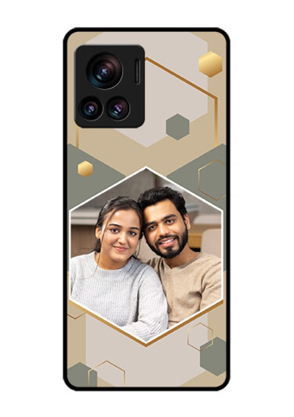 Motorola Moto Edge 30 Ultra Custom Glass Phone Case - Stylish Hexagon Pattern Design