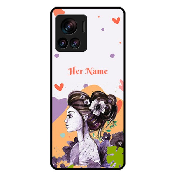 Motorola Moto Edge 30 Ultra Custom Glass Phone Case - Woman And Nature Design
