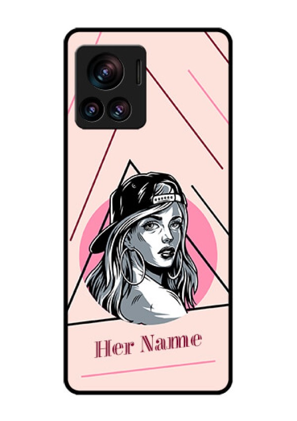Motorola Moto Edge 30 Ultra Custom Glass Phone Case - Rockstar Girl Design