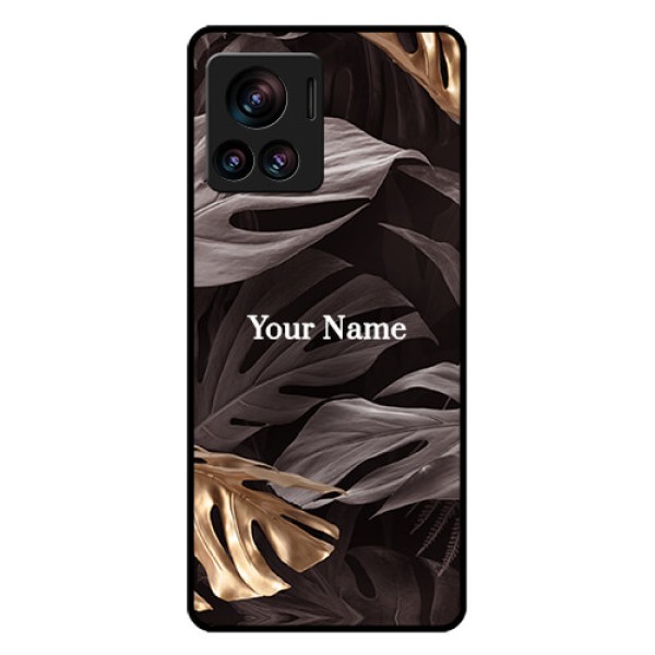 Motorola Moto Edge 30 Ultra Custom Glass Phone Case - Wild Leaves Digital Paint Design