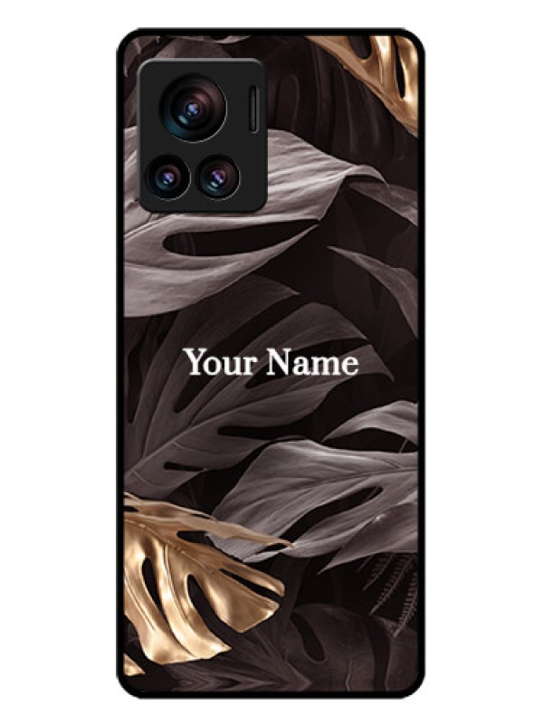 Custom Motorola Moto Edge 30 Ultra Custom Glass Phone Case - Wild Leaves Digital Paint Design