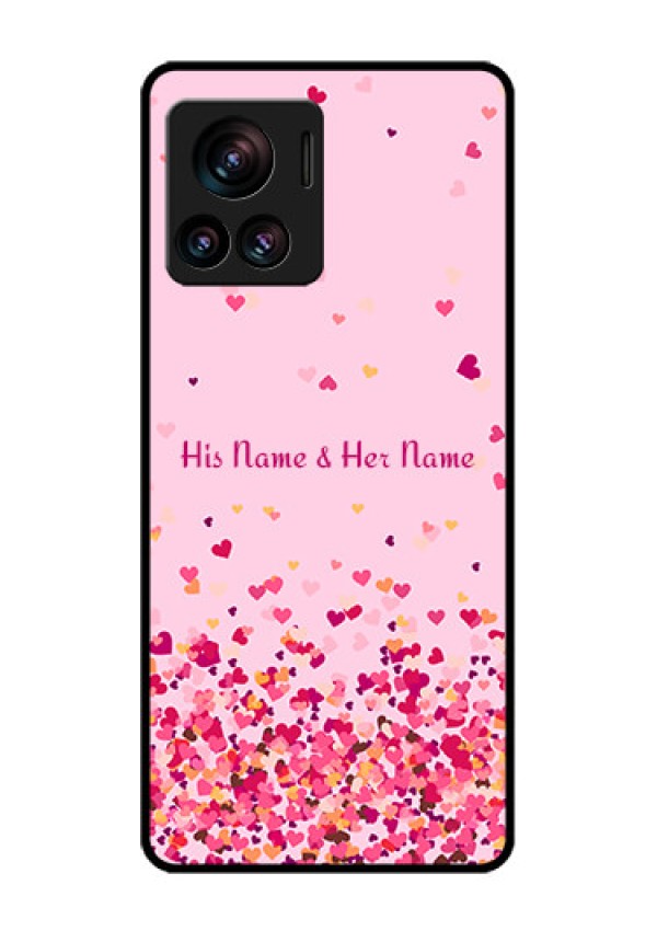 Motorola Moto Edge 30 Ultra Custom Glass Phone Case - Floating Hearts Design