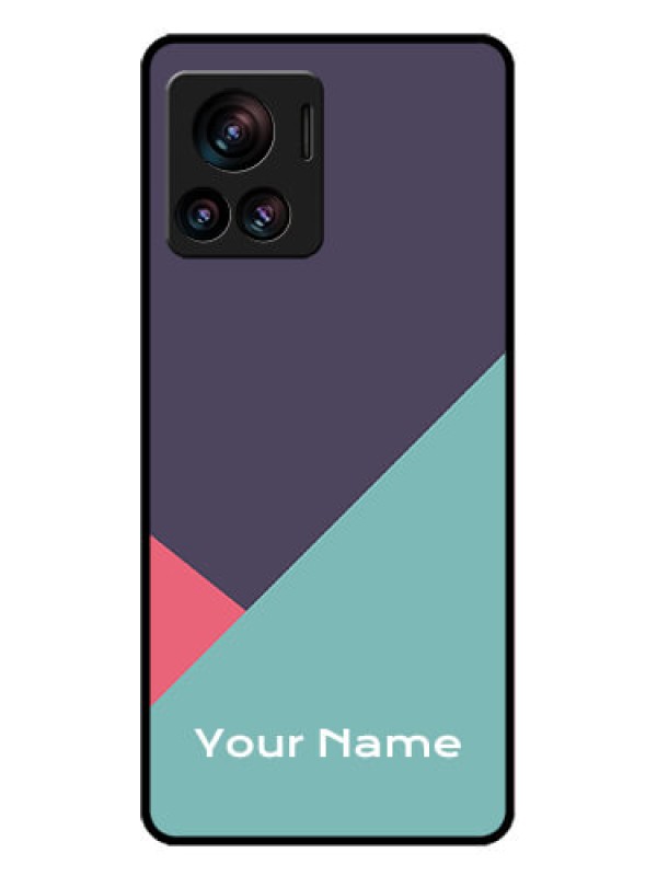 Custom Motorola Moto Edge 30 Ultra Custom Glass Phone Case - Tri Color Abstract Design