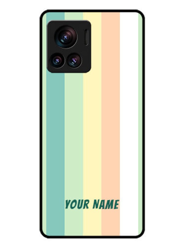 Custom Motorola Moto Edge 30 Ultra Custom Glass Phone Case - Multi - Colour Stripes Design