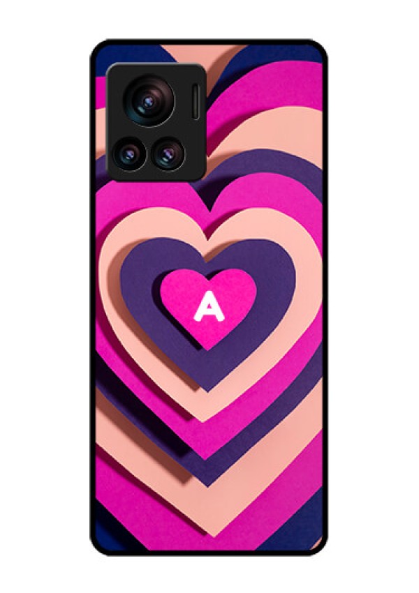 Motorola Moto Edge 30 Ultra Custom Glass Phone Case - Cute Heart Pattern Design
