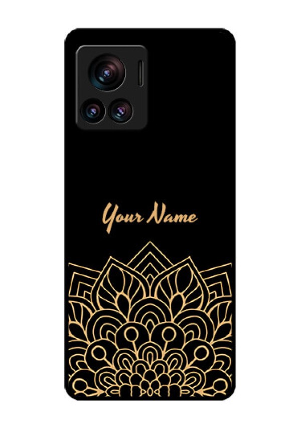 Motorola Moto Edge 30 Ultra Custom Glass Phone Case - Golden Mandala Design